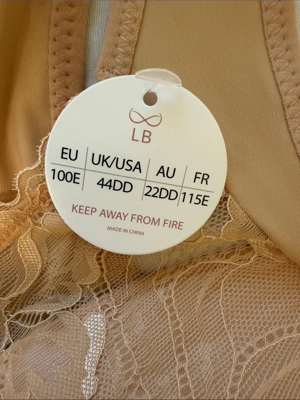 Full-Coverage Lace Comfort Bra in Tan